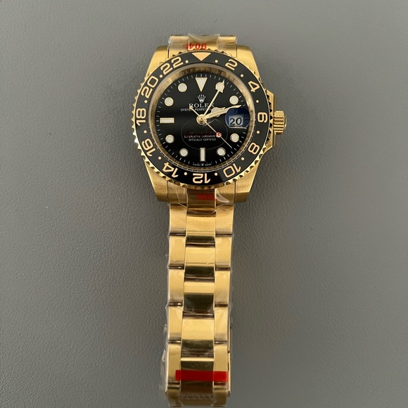 @Prestigewristwear305 Other - Men’s Luxury GMT Style Automatic Stainless Steel Watch All Gold Black Dial 41mm